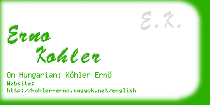 erno kohler business card